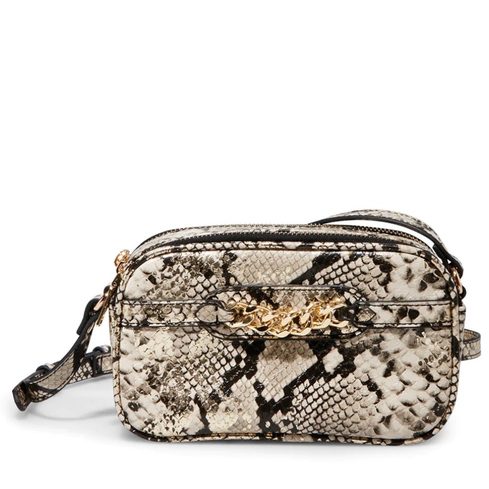🆕 Steve Madden Bmaven Gold Snakeskin Crossbody Purse